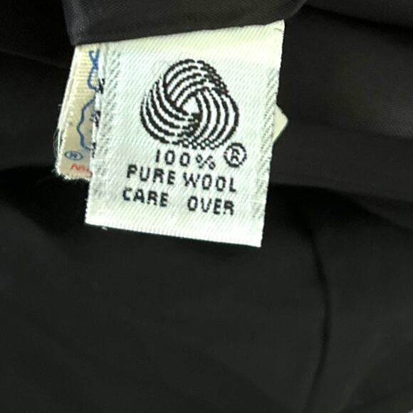 Vintage Wool Dress Nipon Boutique Long Sleeve Button Houndstooth Black 8 - Picture 8 of 9